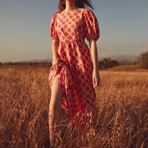 Who What Wear • Pink Polka Dot Maxi Dress